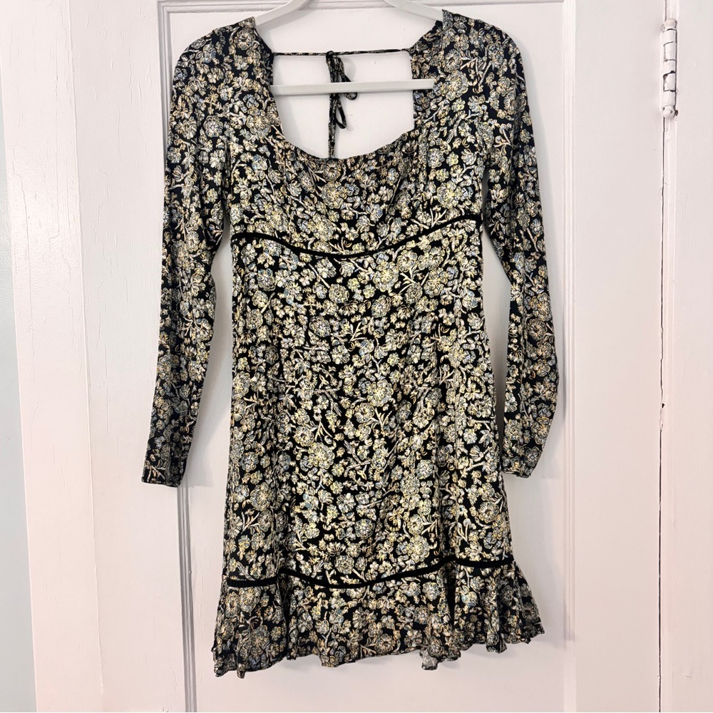 Free People Boheme Mini Dress, Black, 4